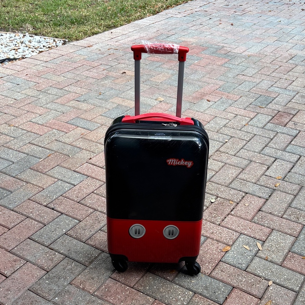 Mickey Mouse Red and Black Suitcase